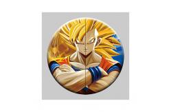 China Round 5x5cm 3D Flip Lenticular Anime Pins With Goku supplier
