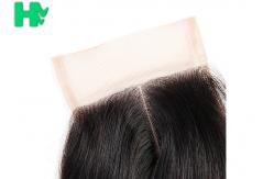 China Body Wave Human Hair Closure Pieces , Middle Part Remy Human Hair Extensions supplier