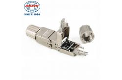 China Zinc Alloy RJ45 CAT6A CAT7 Shielded Keystone Jack 180 Degree Toolless  STP supplier