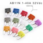 Rapid Melting Automotive Blade Fuse AB11N 1A2A3A4A5A7.5A10A15A20A25A30A35A40A 58Vdc for Motor Vehicles Boat Trailers for sale