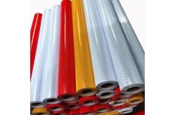 China Red PVC Prismatic Reflective Sheeting For Signs With Pressure Sensitive Adhesive supplier