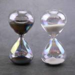 Classic Glass Sand Timer Hourglass  Sand Clock Black And White for sale