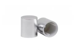 China Silver Matte Aluminum Perfume Bottle Caps With Raised Inner PE Part supplier