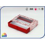 Ribbon Handle Two Piece Gift Package Drawer Box With Visible Window for sale