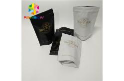 China Plastic zipper matte black Snack Bag Packaging stand up resealable coffee k pouch supplier