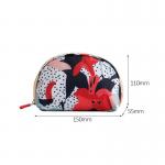 Flower Pattern Half Moon Shape Practical Wash Makeup Bag