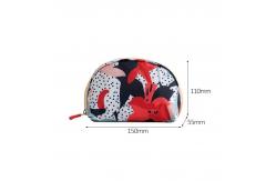 China Flower Pattern Half Moon Shape Practical Wash Makeup Bag supplier