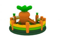 China Rabbit Themed 6x6x3.8m Inflatable Fun City blow up Playhouse Fireproof supplier