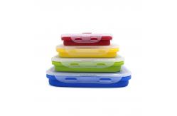 China Collapsible Silicone Children Bento Box With Plastic Lid supplier