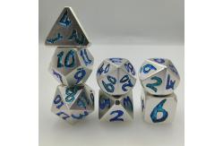 China Handmade Gold Plated Custom Dice Environmental Metal Dice Polyhedral Pale Green Silver supplier