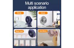 China HEBRONFAN Rechargeable Clip Fan Push Button 2.5 Hours Charging supplier