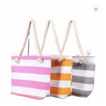 ODM stripe promotional Cotton Fabric Bag For Supermarket Shopping for sale