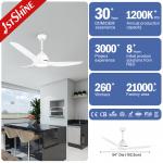 Remote Control Plastic Ceiling Fan With Integrated 18 Watt LED Light