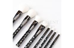 China SA8000 17.8cm Private Label Makeup Brushes Tools With Heat Transfer Plastic Handle supplier