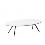 Rectangle Artistic Coffee Tables , Tempered Glass Coffee Table Black Leg for sale
