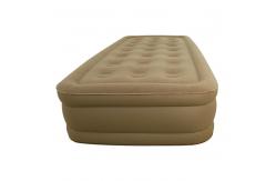 China Flocked PVC Inflatable Sleeping Mat Portable Air Mattress With Pump supplier