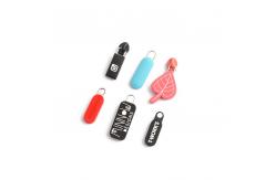 China Red Gold Custom Silicone Labels Printing Soft Rubber Cartoon Modeling Zipper DIY Design supplier