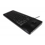 88 Keys Desktop Plastic Ruggedized Keyboard 14.0mm Trackball USB Interface