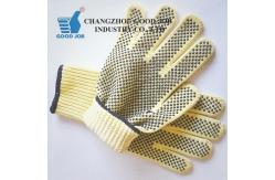 China Aramid Fiber Cut Resistant Work Gloves Level 5 Coated With PVC Dots supplier