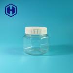 Small Hexagonal 190ml Empty Plastic Food Jars With Lids Sweets Peanuts Rice Beans Packing for sale