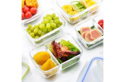 China Leak Proof 1000ml 0.8mm Borosilicate Glass Food Container supplier