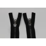 Black Separating Zipper For Jeans / Pants  , 22 Inch Chunky Open Ended Zips