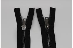 China Black Separating Zipper For Jeans / Pants  , 22 Inch Chunky Open Ended Zips supplier