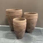 Premium Fiber Cement Custom Flower Pots With Rustic Textured Hand Carved Finish
