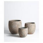 Modern Round Shape Weather Resistant Indoor Outdoor GRC Planter Pots With Drainage Hole for sale