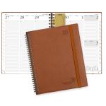 100GSM Paper Academic Weekly Planner With Brown Vegan Leather Cover for sale