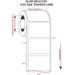 50x80 Tamper Proof Seal Security Sticker 1mil Silver Reflective Semi Transfer Label for sale