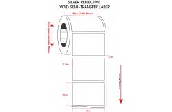 China 50x80 Tamper Proof Seal Security Sticker 1mil Silver Reflective Semi Transfer Label supplier