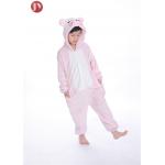 Factory Wholesale Fluffy Flannel Plush pink pig Kids Onesie Pajamas for sale