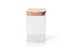 China High Borosilicate Snack Glass Storage Jars 1600ml With Bamboo Lids supplier
