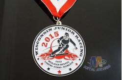 China Red / White / Blue Ribbon Custom Sports Medals For Skating , Skiing Events supplier