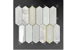 China 295x310mm Hexagonal Glass Mosaic Tile Glossy Surface  For Bathroom Wall supplier