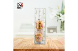 China Food Poly Packaging Bags With Small Cross Block Stand And Square Transparent Bottom supplier