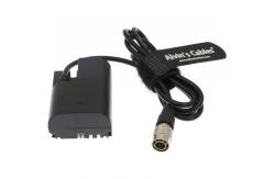 China LP E6 Dummy Battery To Hirose 4 Pin Male 100cm Camera Power Adapter supplier