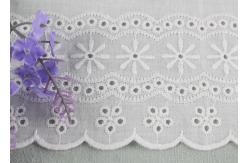China Embroidered Flower Eyelet Cotton Lace Trim With Azo Free Organic 13cm Width supplier
