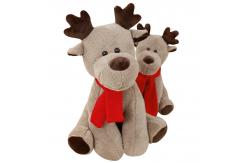 China PP Cotton Filled 25cm Red Scarf Christmas Reindeer Plush Toy supplier
