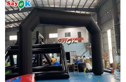 China Black PVC Starting Line Inflatable Arch With Blower Promotional Custom Logo supplier