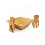 Sustainable Set Includes large Sbowl and Matching Salad Servers Bamboo Salad Set for sale