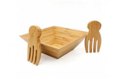 China Sustainable Set Includes large Sbowl and Matching Salad Servers Bamboo Salad Set supplier