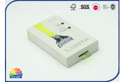 China Matte Lamination Razor Package Drawer Paper Box With Plastic Hook supplier