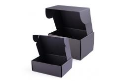 China Black Custom Flat Shipping Mailer Boxes With Custom Design supplier