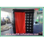 Photo Booth Led Lights Durable Black Inflatable Photobooth Oxford Cloth Modern With Red Curtain for sale