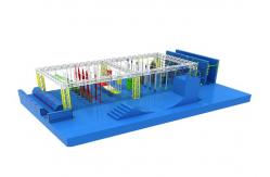 China American Inflatable Sports Games / Kids Game Ninja Warrior Obstacle Course Trampoline supplier
