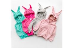 China Custom Made Girls Rabbit Ear Hoodie , Animal Hoodies With Ears For Toddlers supplier