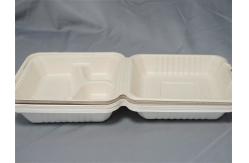 China 8 9 3 Compartment Biodegradable Food Boxes Bagasse Hinged Container supplier