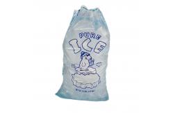 China Reusable Injecting LDPE 1.5mil Drawstring Ice Bag Biodegradable supplier